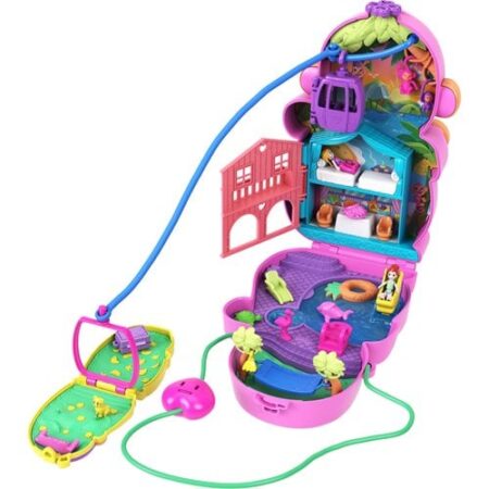Polly Pocket Adventures in Rio Momma Monkey and Baby Compact Playset