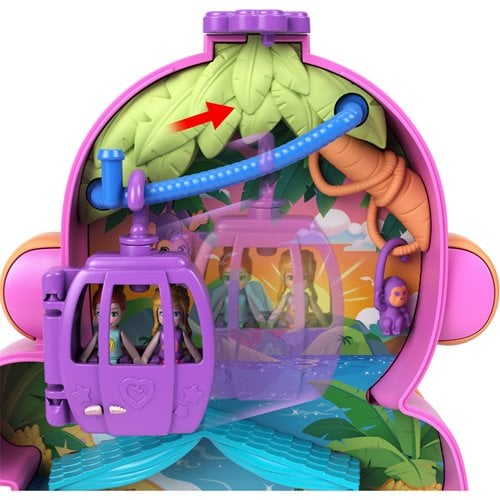 Polly Pocket Adventures in Rio Momma Monkey and Baby Compact Playset
